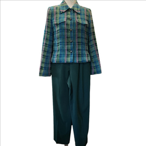 Carlisle Green and Blue JACKET W/Trousers with RELAX FIT